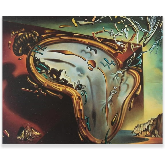 Melting Clock Wall Decor - Salvador Dali Canvas Wall Art - Surrealism Art Prints - Fine Art Print for Living Room or Bedroom Unframed 12x15in/30x38cm