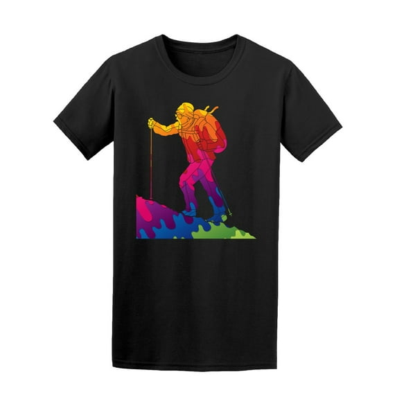 Melting Colors Hiking Man T-Shirt Men -Image by Shutterstock, Male XX-Large