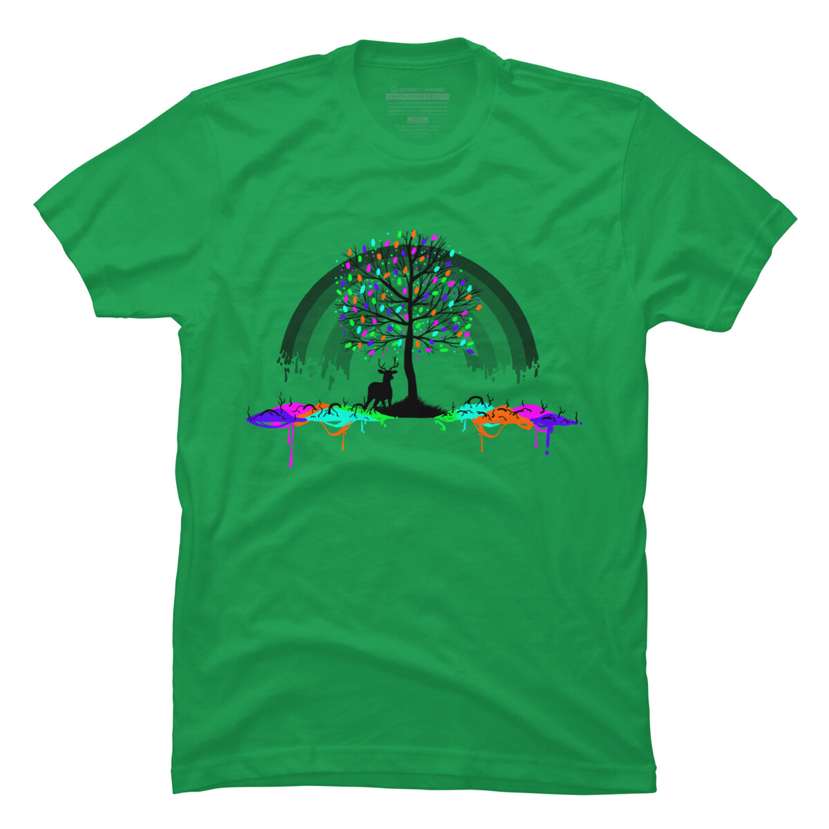 Melting Colors Parasite Mens Kelly Green Graphic Tee - Design By Humans  3XL - image 1 of 4