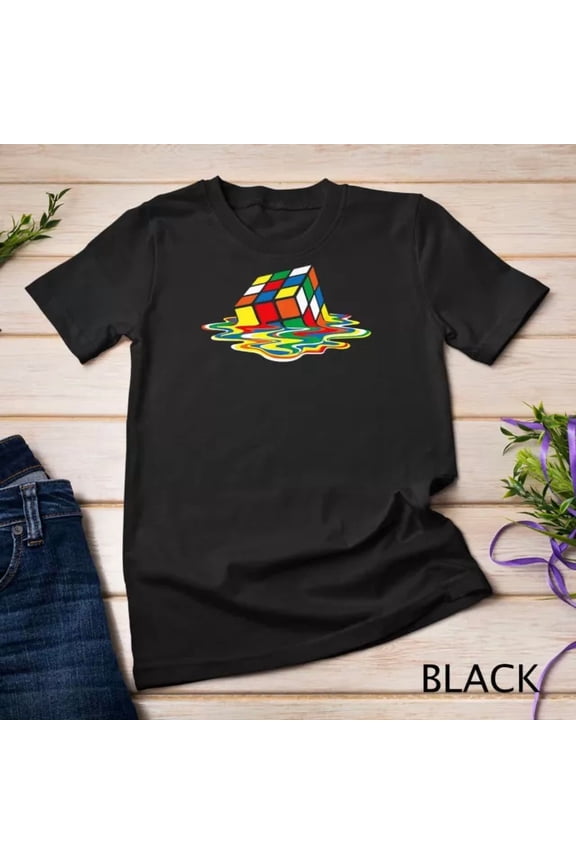 Melting Cube Funny Retro Gaming Rubik Rubix Rubics Cube Unisex S-5XL T-Shirt