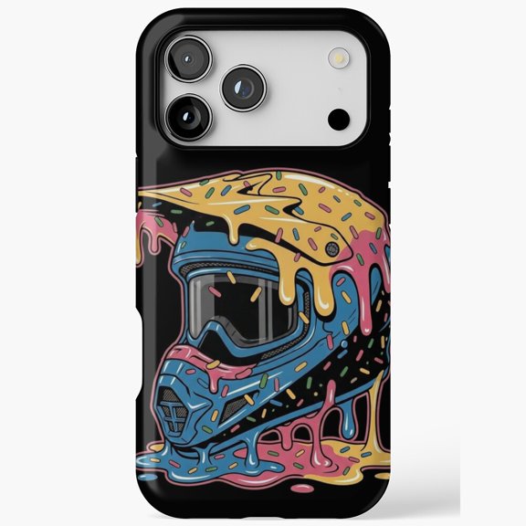 Melting Donut Motocross Helmet for iPhone Case 11 to 17 Pro Max