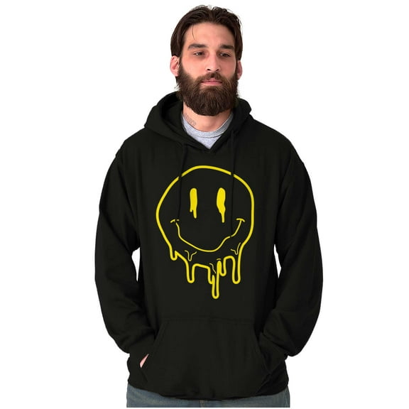 Melting Dripping Happy Face Smile Hoodie Sweatshirt Women Men Brisco Brands S