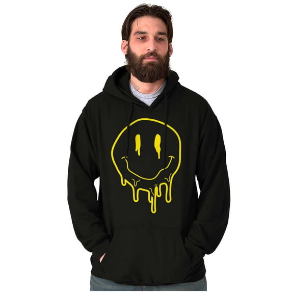 Melting Dripping Happy Face Smile Hoodie Sweatshirt Women Men Brisco Brands S