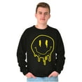 thumbnail image 1 of Melting Dripping Happy Face Smile Sweatshirt for Men or Women Brisco Brands S, 1 of 6