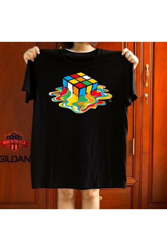 Melting Magic Cube Puzzle Graphic Fan Gift Humor Gift Graphic Tee,for unisex up to 5XL