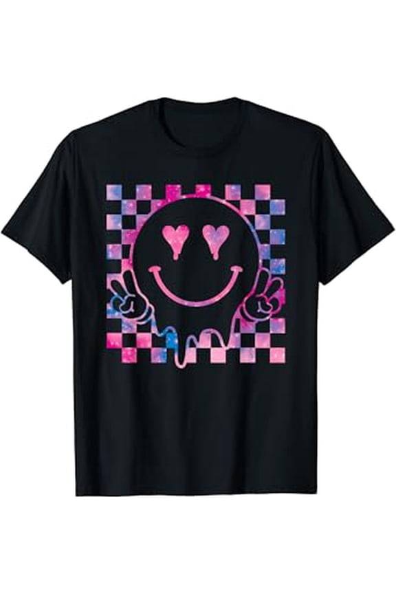 Melting Pink Smile Peace Smiling Melted Dripping Face Cute T-Shirt