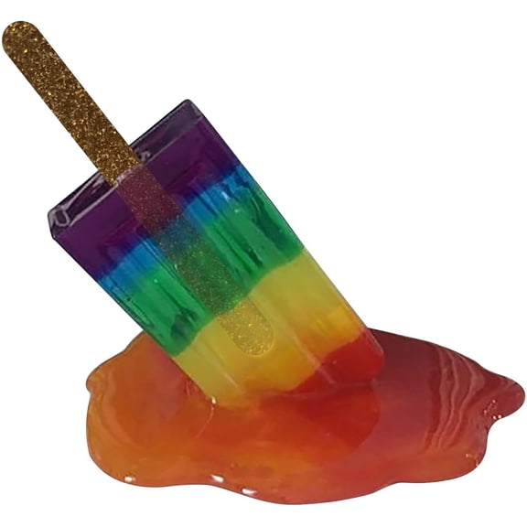 Melting Popsicle Sculpture, Creative Melting Ice Cream Resin Ornaments, Summer Cool Lollipop Crafts,Summer Beach Cool Statues Home Decor Popsicle Ornament Present