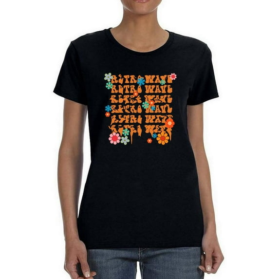 Melting Retro Wave Shaped T-Shirt Women -Image by Shutterstock, Female Medium