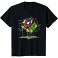 thumbnail image 1 of Melting Rubik Cube Speed Vintage Puzzle Math Kids T-Shirt, for Men & Women, up to Size 5XL, 1 of 2