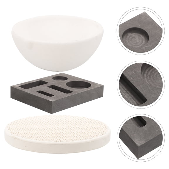 Melting Silver Supply,1 Set Graphite Crucibles Set Ingot Mold Set Melting Casting Kit For Metal Gold Silver