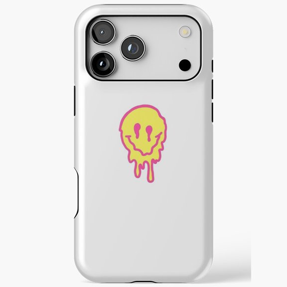 Melting Smiley Face Abstract Graphic Design iPhone Case 11 to 17 Pro Max