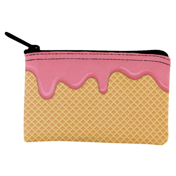 Melting Strawberry Ice Cream Cone Coin Purse