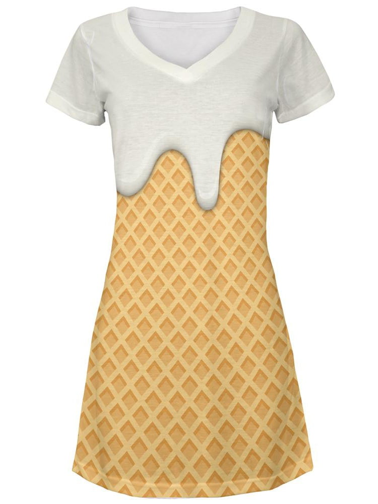 duns ice cream dress white christmas dresses Duns Sweden Wrap Dress Icecream Blue - Wrap Dress  Blue with Ice Creams