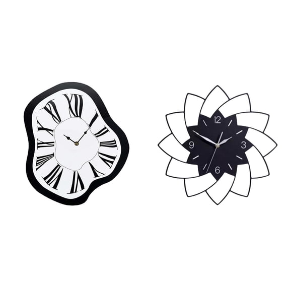 Melting Wall Clock Distorted Timepiece Silent Non Ticking Movement for Home Office Living Room Wall Decor
