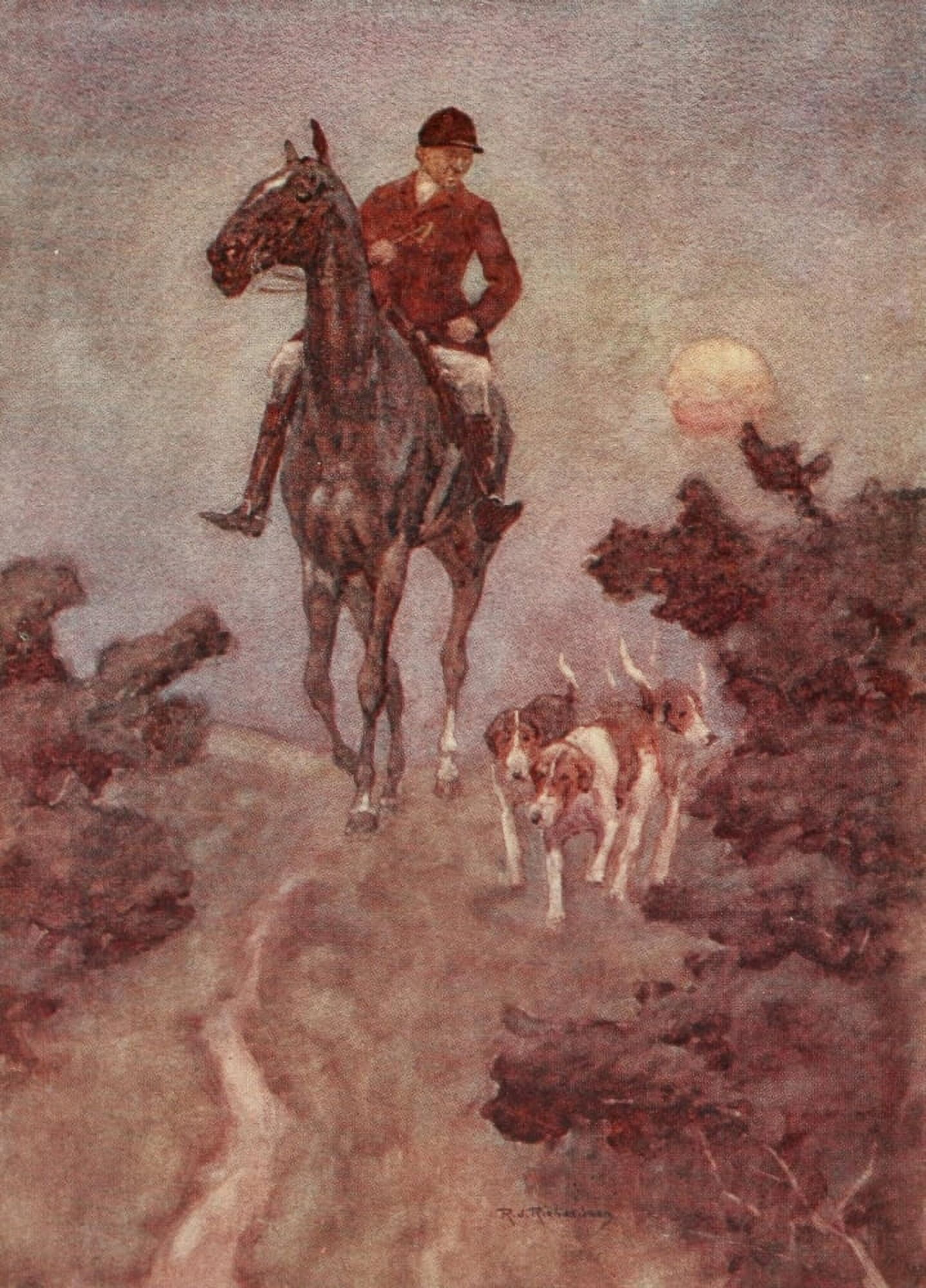 Melton & Homespun 1913 Hunters Moon Canvas Art - RJ Richardson (24 x 36)