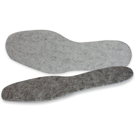 Meltonian Polar Wool Insoles: Warm, Moisture-Absorbing Comfort, Made in Germany, 46-47, Gray, 1 Pair