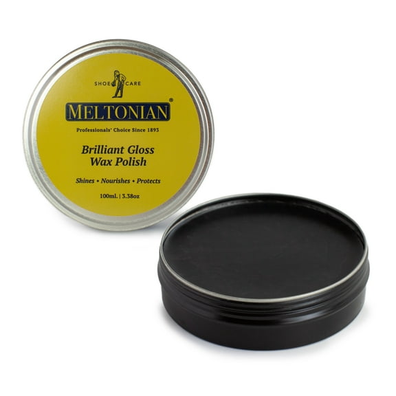 Meltonian Wax Polish, For Brilliant Gloss, Shines, Nourishes, Protects – Black 02, 100ml/3.38oz