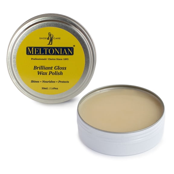 Meltonian Wax Shoe Polish, Brilliant Gloss, Shines, Nourishes, Protects, Neutral, 50 mL, 1-Count