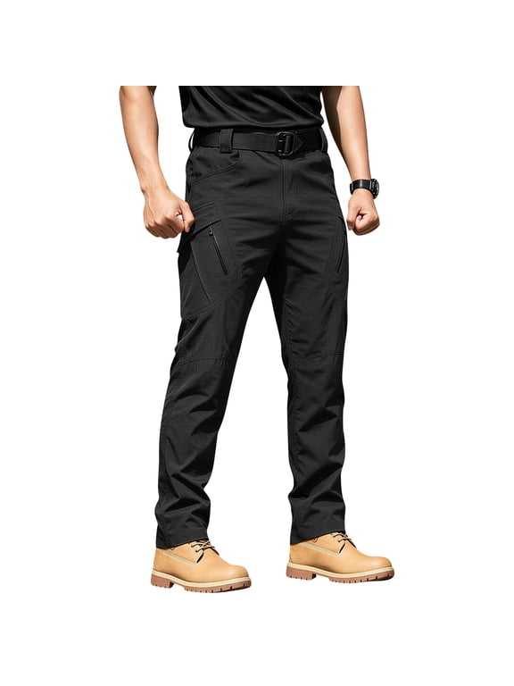 Men's Softshell Snow Ski Pants Waterproof Windproof Insulated Cargo Winter Black M