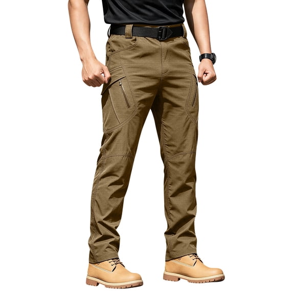 Meltox Men's Softshell Snow Ski Pants Waterproof Windproof Insulated Cargo Winter Brown S