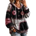 thumbnail image 1 of Meltox Womens Hooded Sweatshirt with Pocket Lightweight Fleece Pullover Long Sleeve Relaxed Fit Patchwork Graphic Hoodie Top Gray 2XL, 1 of 9