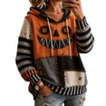 thumbnail image 1 of Meltox Womens Hooded Sweatshirt with Pocket Lightweight Fleece Pullover Long Sleeve Relaxed Fit Patchwork Graphic Hoodie Top Red L, 1 of 8