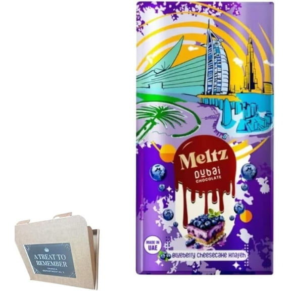 Meltz Dubai Blueberry Cheesecake Knafeh Chocolate Bar 192g