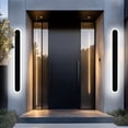 thumbnail image 1 of Melucee 2 Pack 48inch Long Oval Outdoor Modern LED Wall Light, 3000K-6000K Dimmable Outdoor Wall Sconces Waterproof Wall Mount Lighting Fixture Rectangular Black Wall Lights for Porch Garage, 1 of 7