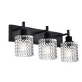 thumbnail image 1 of Melucee 3-Lights Bathroom Vanity Lighting Over Mirror, Black Bathroom Wall Light Fixtures with Hammer Glass Shade for Bath Living Room, E26 Bulb Base, 1 of 1