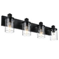 thumbnail image 1 of Melucee 4-Light Black Bathroom Vanity Light, Modern Vanity Lighting Fixture for Bathroom Bedroom Wall Sconces with Clear Glass Shade, 1 of 7