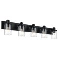 thumbnail image 1 of Melucee 5-Light Black Bathroom Vanity Light, Modern Vanity Lighting Fixture for Bathroom Bedroom Wall Sconces with Clear Glass Shade, 1 of 6