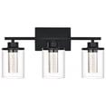 thumbnail image 1 of Melucee 5CCT Dimmable LED Black Vanity Lights 3-light, Modern Vanity Lighting Fixtures with Crystal Light Columns and Clear Glass for Bathroom Bedroom, 1 of 6