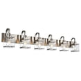 thumbnail image 1 of MELUCEE 6-Light Brushed Nickel Bathroom Vanity Light with Clear Rectangular Glass Shades, 1 of 5