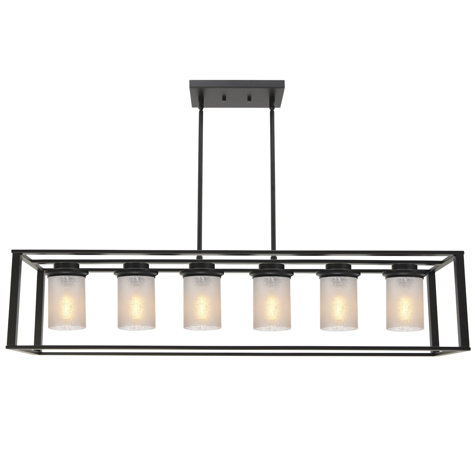 Melucee Black Dining Room Light Fixture, 6-Lights Modern Rectangular ...
