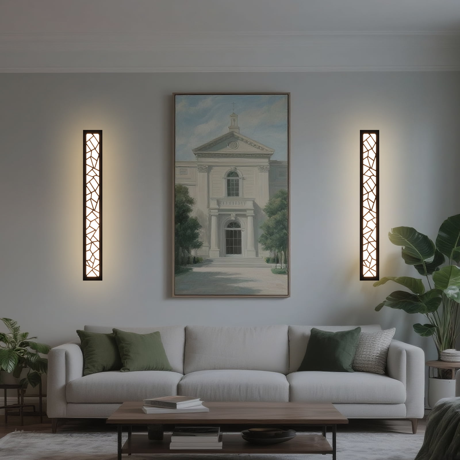 Melucee Modern Outdoor Wall Sconce LED Long Wall Sconces Black Front Porch Light Waterproof Led Wall Light