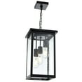 thumbnail image 1 of Melucee Outdoor Pendant Light Fixtures, 3-Lights Exterior Hanging Lantern, Black Large Outdoor Hanging Porch Light with Seeded Glass Shade, 1 of 6