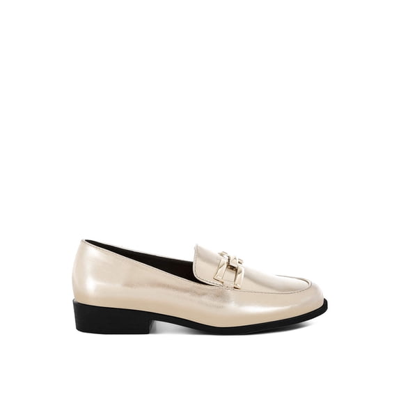 Melucine Metallic Horsebit Detail Loafers