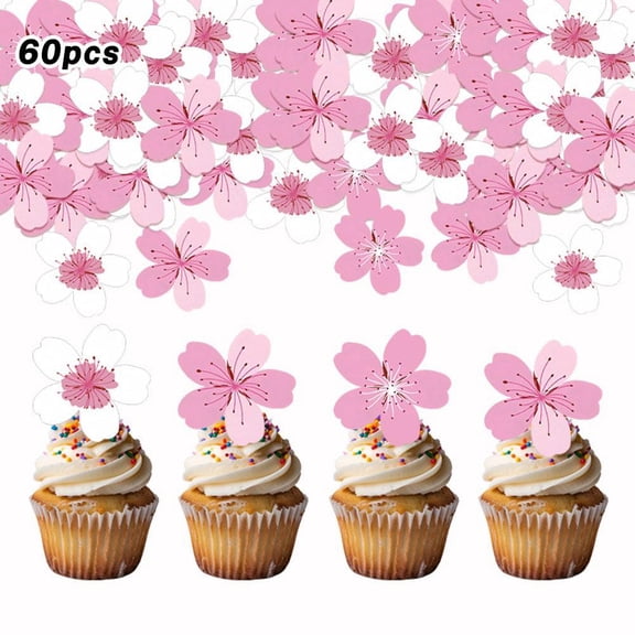 Melvexa Blossom Decorations 50, Realistic Wafer Paper Cake Toppers, for Cakes Cupcakes Cookies and Desserts, Multicolor