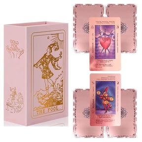 Melvexa Pink Tarot Cards Deck with Guide Book, Beginners Tarot Cards with Meanings on Them, Fortune Telling Cards, Divination Tools for All Skill Levels (Rose Pink)