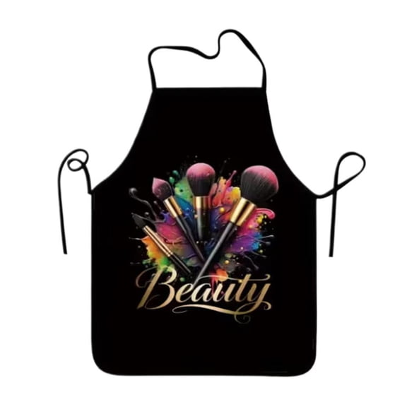 Melvexa Stain Resistant Apron Polyester Makeup Brush Print, Water and Oil Resistant, for Kitchen Cooking Salon Art and Work, Multicolor