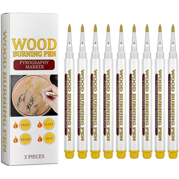 Melvexa Wood Burning Pen Set with 3 Pcs Pen,Pyrography Art Tool for Wood Crafting,DIY Wood-Painting Tool Kit for Wood Crafting, Art Projects & Handmade Designs (2PC)