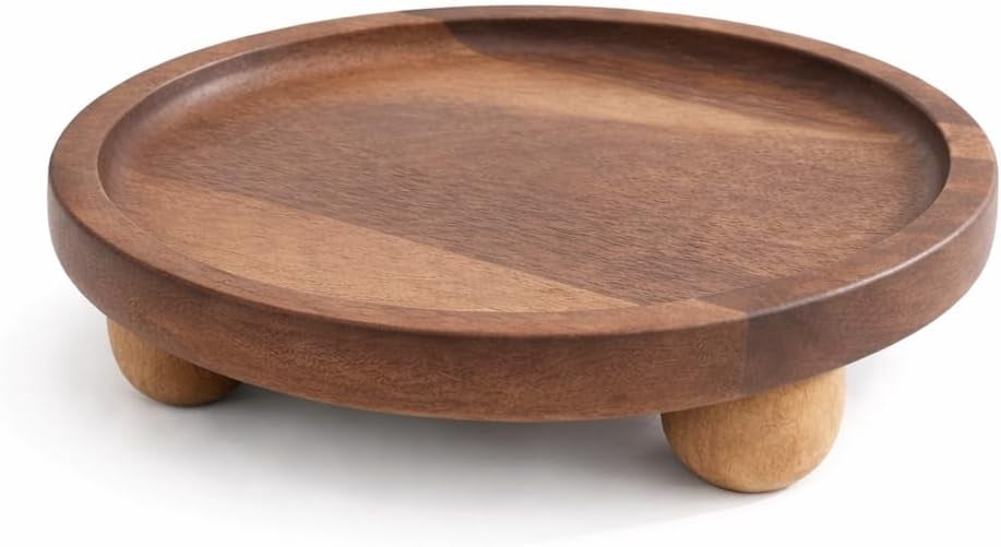 Table Riser Round Melvexa Wooden Riser for Display, 7 Inch Round Wood Riser Pedestal ...