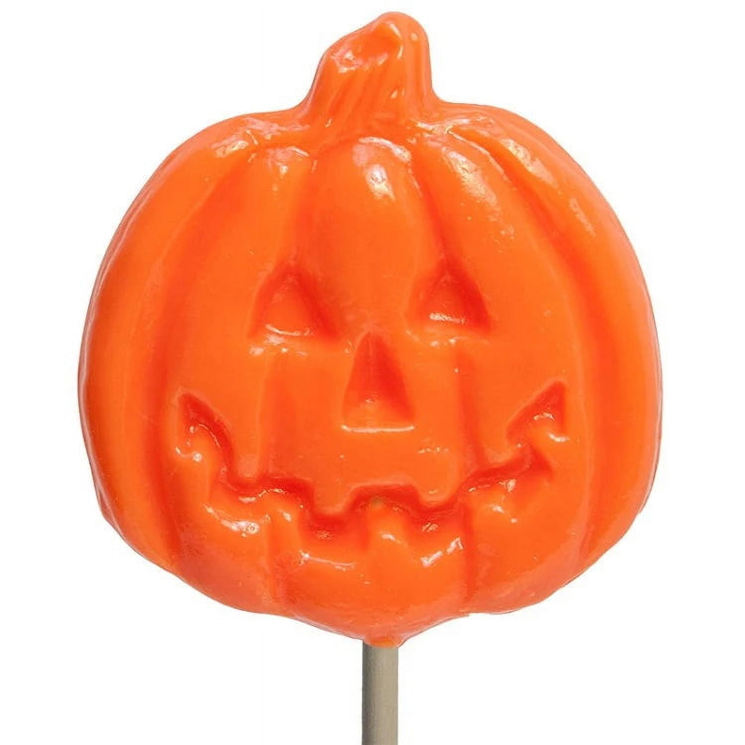 Melville Candy Halloween Spooky Pumpkin Orange Lollipops, 3 Pops