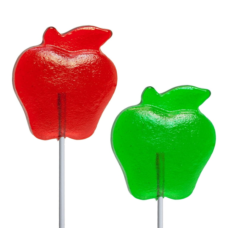 Melville Candy Hard Candy Fall Red & Green Apple Lollipops - 24 Count  Display Box 
