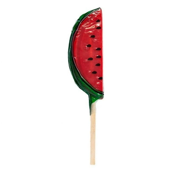Melville Candy Hard Candy Watermelon Lollipop On Wooden Ball Sticks, 3 Pops