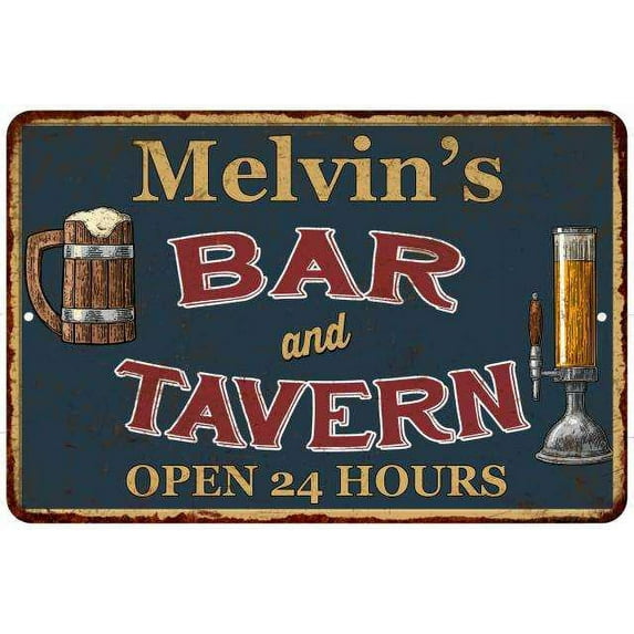 Melvin's Green Bar & Tavern Rustic Sign 16 x 24 Matte Finish Metal 116240047530