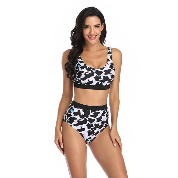 Melyum Women Bikini Two Piece Swimsuits Tummy Control High Waisted Swimwear High Cut Bathing Suits