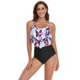 thumbnail image 1 of Melyum Women Ruffled Bikini Two Piece Layered Swimsuits Tummy Control Swimwear High Waist Back Hook Bathing Suits, 1 of 6