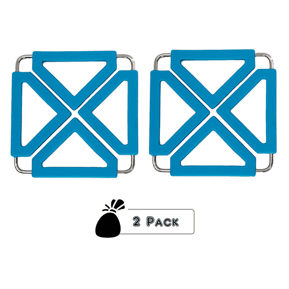 Melzon Cookware Multi Size, Heat Resistant, Non-Stick/Non-Slip, Professional Grade Insulated Pad - Blue | 2 Pack