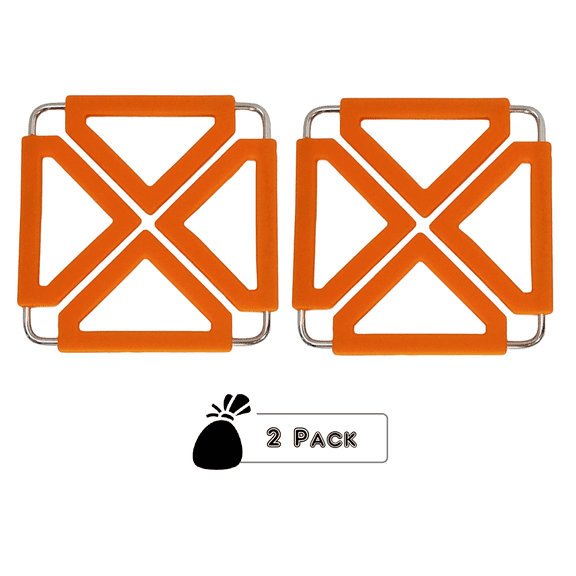 Melzon Cookware Multi Size, Heat Resistant, Non-Stick/Non-Slip, Professional Grade Insulated Pad - Orange | 2 Pack